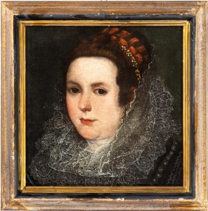 Artista fiammingo, XVII secolo, Portret damy