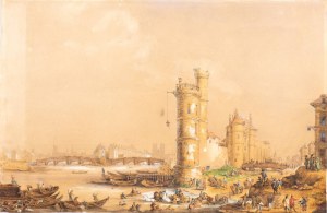 Artista olandese, XVIII secolo, Widok Paryża z Pont Neuf i Notre Dame w tle
