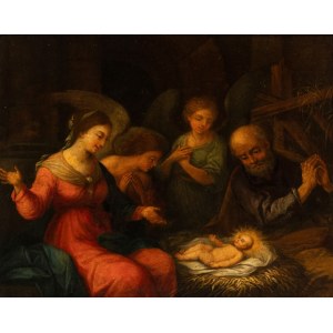 Artista genovese, XVII secolo, Betlém s anděly