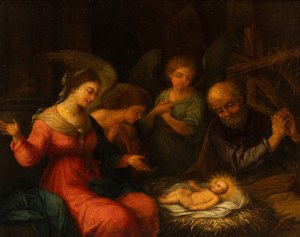 Artista genovese, XVII secolo, Narodzenie z aniołami