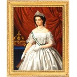 Maria Spanò (Napoli 1843-Napoli 1880), a) Portrait of Franz Bourbon II; b) Portrait of Maria Sophie of Bavaria. Pair of paintings