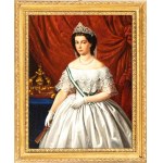 Maria Spanò (Naples 1843-Naples 1880), a) Portrait de François Bourbon II ; b) Portrait de Marie Sophie de Bavière. Paire de tableaux