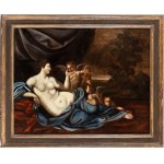 Artista emiliano, XVIII secolo, Wenus i amorek w pejzażu