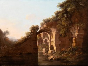 Alexander Nasmyth (atribút a) (Grassmarket 1758-Edinburgh 1840), Krajina s ruinami a postavami