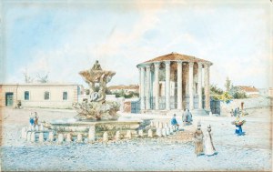 Adelchi De Grossi (Oneglia 1852-Roma 1892), The Temple of Ercole Vincitore at the Foro Boario