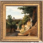 Romain-Étienne-Gabriel Prieur (La Ferté-Gaucher 1806-Parigi 1879), Vue de San Pietro depuis la Via del Passo Oscuro