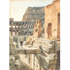 Pietro Sassi (Roma 1834-Roma 1905), View of the interior of the Colosseum