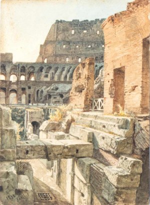 Pietro Sassi (Roma 1834-Roma 1905), View of the interior of the Colosseum