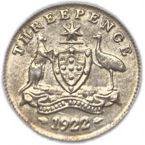 Austrália, 3 pence, 1922