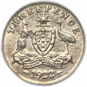 Austrália, 3 pence, 1922