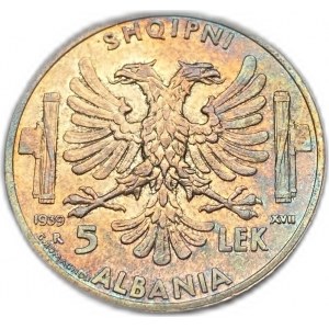 Albania, 5 Lek, 1939 R
