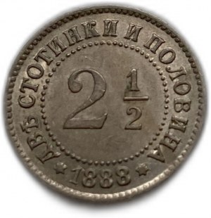 Bulharsko, 2 1/2 Stotinki, 1888