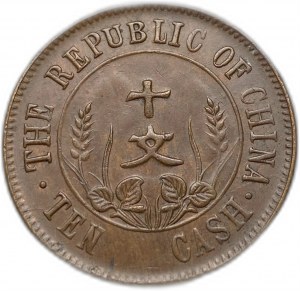 Čína, 10 Cash, 1912