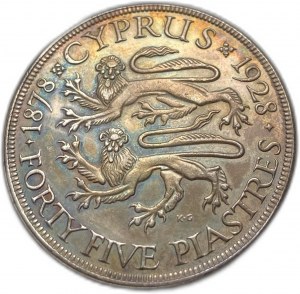 Chypre, 45 Piastres, 1928