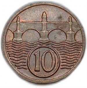 Cecoslovacchia, 10 Heller, 1929