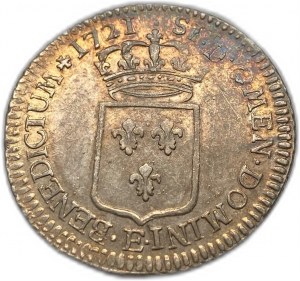 France, 1/3 Ecu, 1721 E