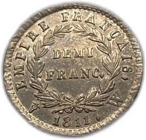 Francia, 1/2 franco, 1811 W
