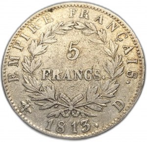 Francie, 5 franků, 1813 D