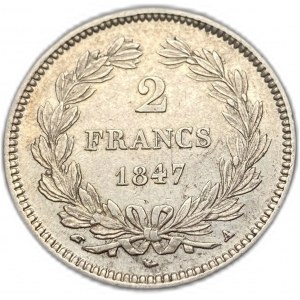 France, 2 Francs, 1847 A