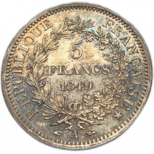 Francia, 5 franchi, 1849 A
