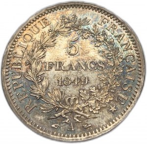 Francia, 5 franchi, 1849 A