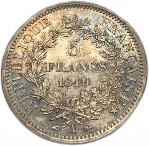 Francie, 5 franků, 1849 A