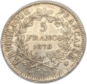 Francia, 5 franchi, 1876 A