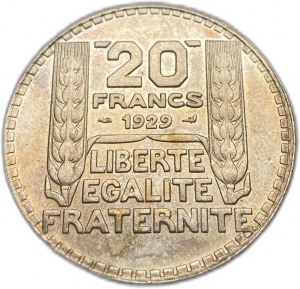 Francie, 20 franků, 1929