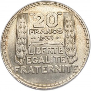 Francja, 20 franków, 1933 r.