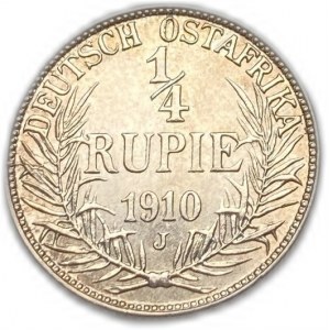 German East Africa, 1/4 Rupie, 1910 J