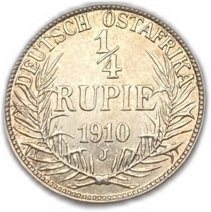 Afrique orientale allemande, 1/4 Rupie, 1910 J