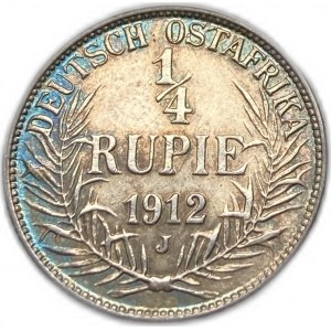German East Africa, 1/4 Rupie, 1912 J