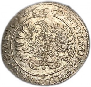 Allemagne, 6 Kreuzer, 1674 SP