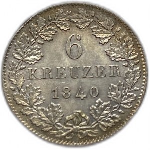 Germany, 6 Kreuzer, 1840