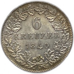 Allemagne, 6 Kreuzer, 1840