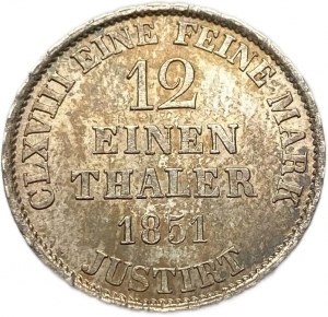 Nemecko, 1/12 Thaler, 1851 B