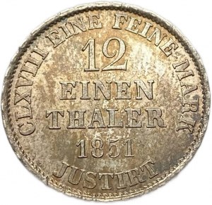 Deutschland, 1/12 Taler, 1851 B