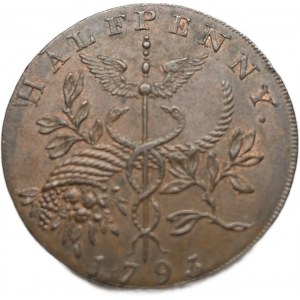 Veľká Británia, 1/2 penny, 1793
