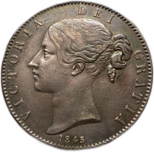 Great Britain, 1 Crown, 1845,Overdate Cleaned