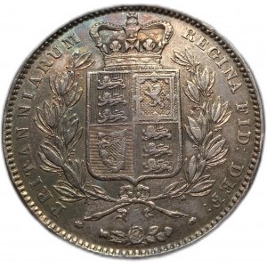 Veľká Británia, 1 koruna, 1845, overdate cleaned