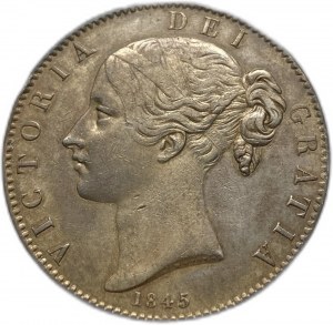 Veľká Británia, 1 koruna, 1845