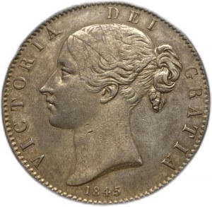 Velká Británie, 1 koruna, 1845