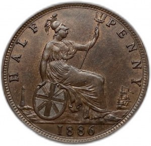 Gran Bretagna, 1/2 penny, 1886