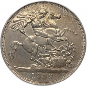 Velká Británie, 1 koruna, 1889