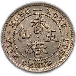Hongkong, 5 centov, 1905