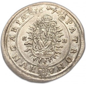 Ungarn, 15 Kreuzer, 1674 KB