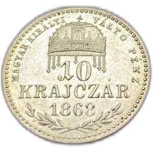 Ungheria, 10 Kreuzer/Krajczar, 1868 KB