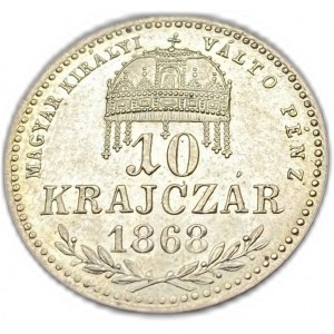 Węgry, 10 Kreuzer/Krajczar, 1868 KB