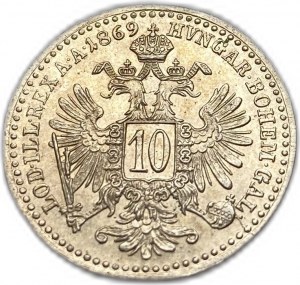 Rakousko, 10 Kreuzer 1869