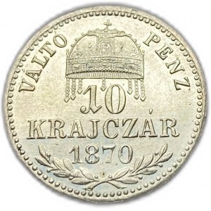 Maďarsko, 10 Kreuzer/Krajczar, 1870 KB